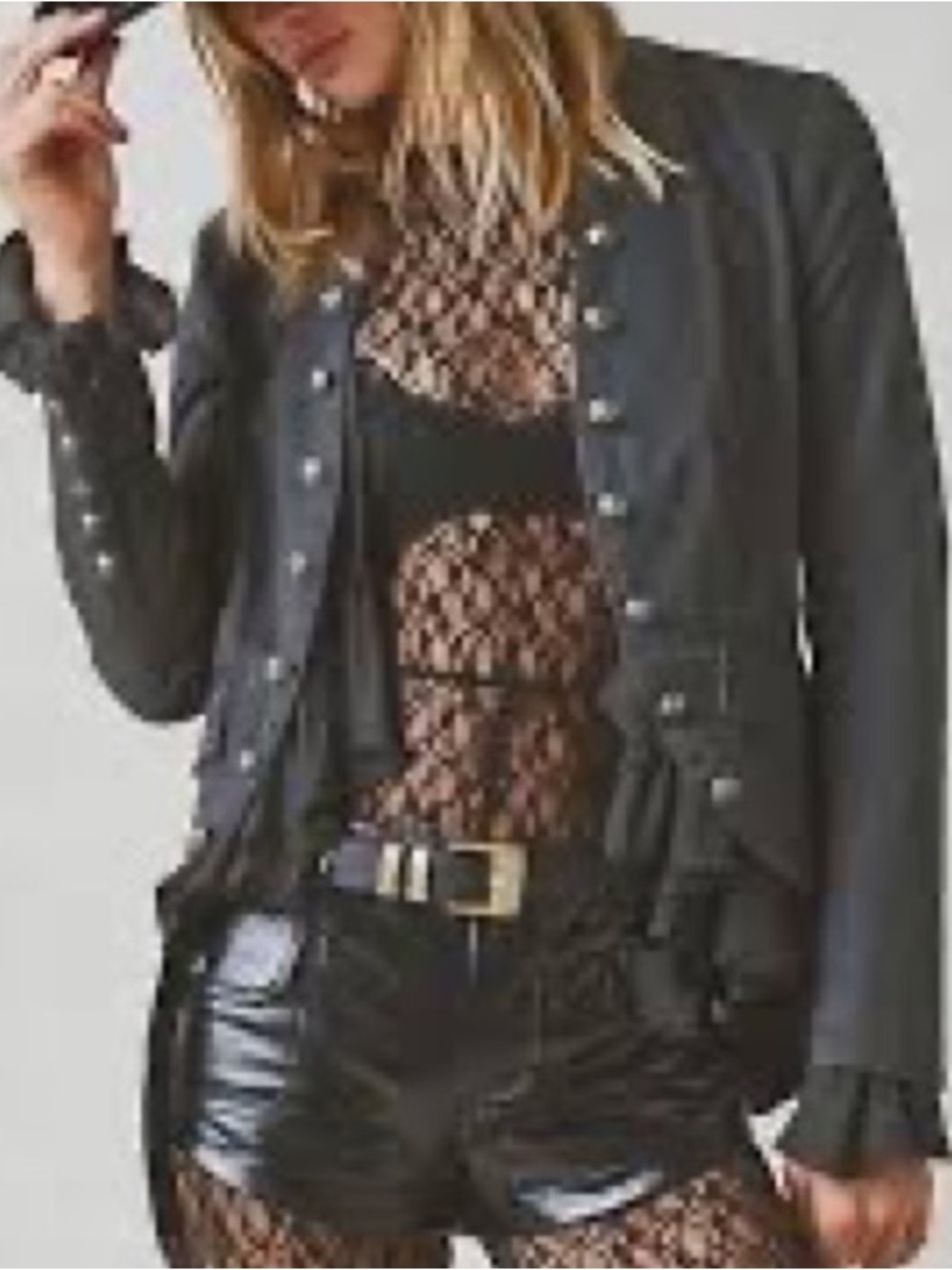 Peace of Cloth “Graham Flounce” Non Leather Jacket w/Ruffle.  Size XS